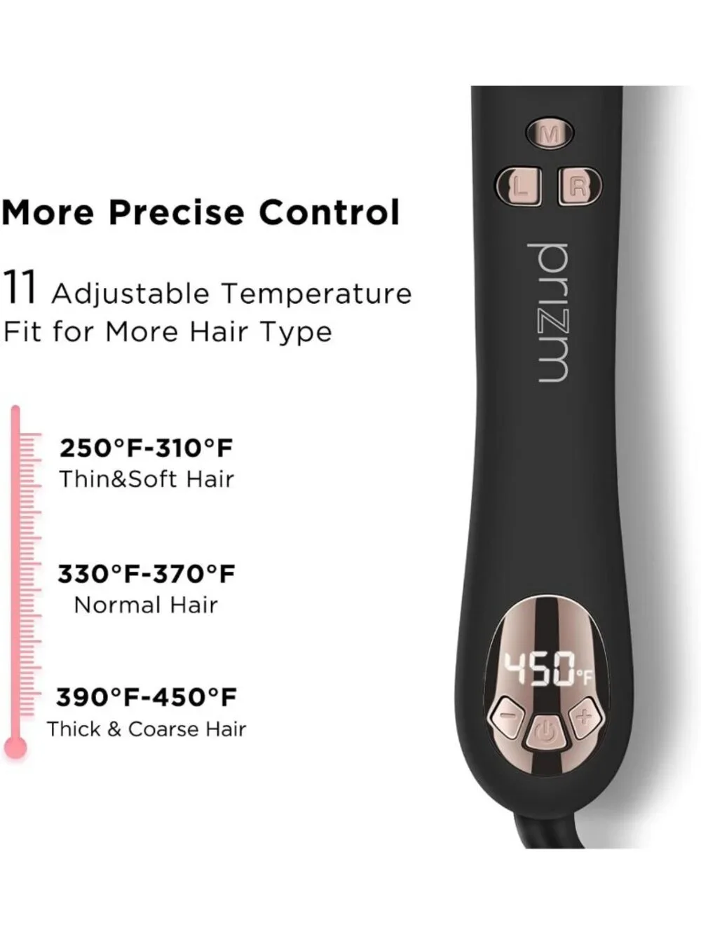 Automatic 1.25” Curling Iron - Rotating Wand, LCD Display, Dual Voltage, 450°F